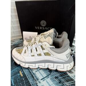 Versace Trigreca Barocco Sneakers Men’s White Camo EU 43 / US 10 Italy